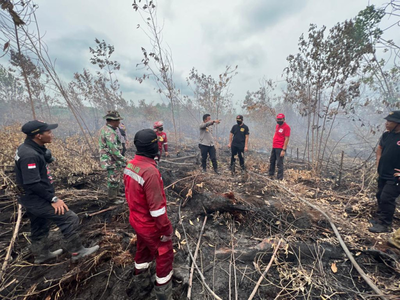 Hari ke-4  Tim Gabungan Satgas Karhutla Kabupaten Kampar Masih Berjibaku Memadamkan Api