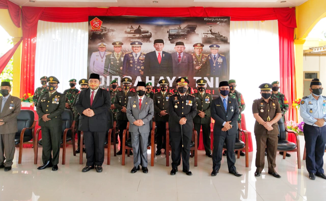 Polres Rohul Ikuti Upacara HUT TNI Ke-75 Secara Virtual