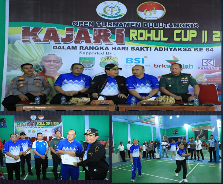 Bupati Rohul Buka Open Turnamen Bulu Tangkis Kajari Cup II Tahun 2024