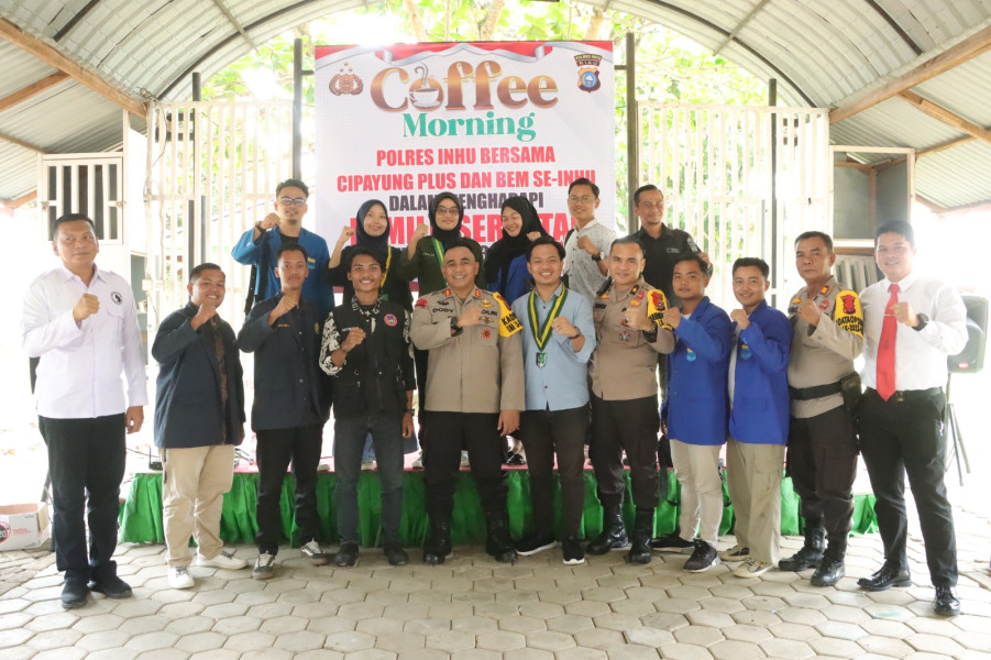 Colling System, Kapolres Inhu Coffe Morning Dengan Cipayung Plus, BPM dan BEM se Inhu