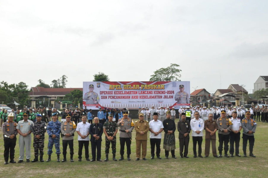 Danrem 031/Wira Bima  Hadiri Apel Gelar Pasukan Operasi Keselamatan Lancang Kuning 2024