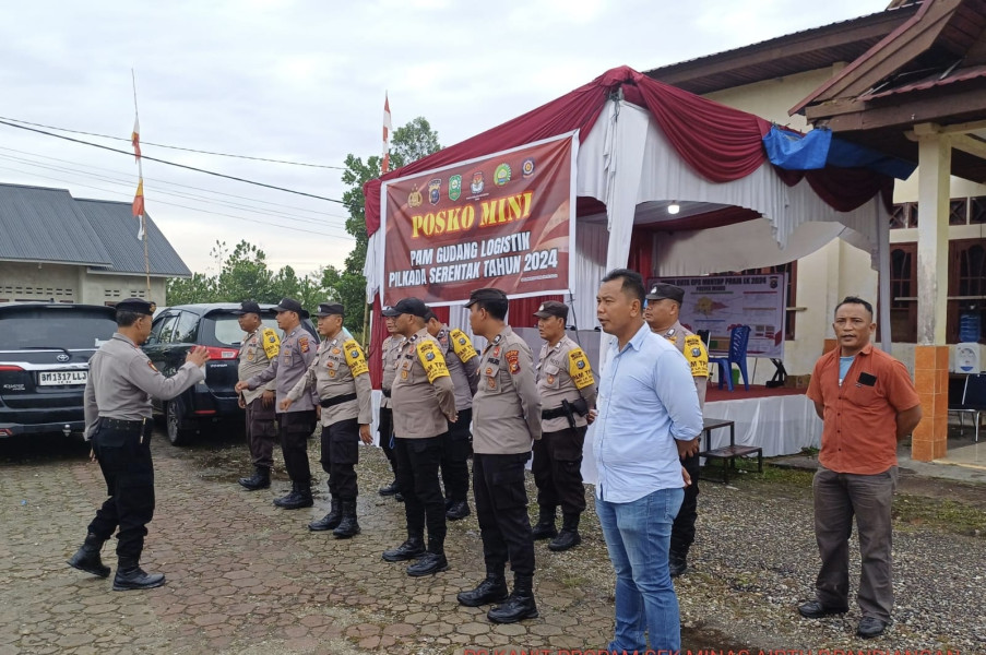 Pasca Pemungutan Suara, Polsek Minas Terus Pastikan Keamanan Gudang Logistik Pilkada 2024
