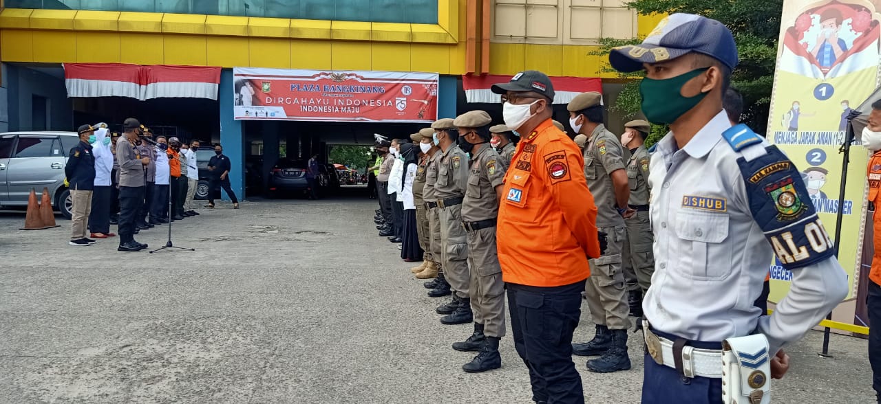Tim Gabungan TNI-POLRI & Pemkab Kampar Lakukan Pendisiplinan Terapkan Protokol Kesehatan