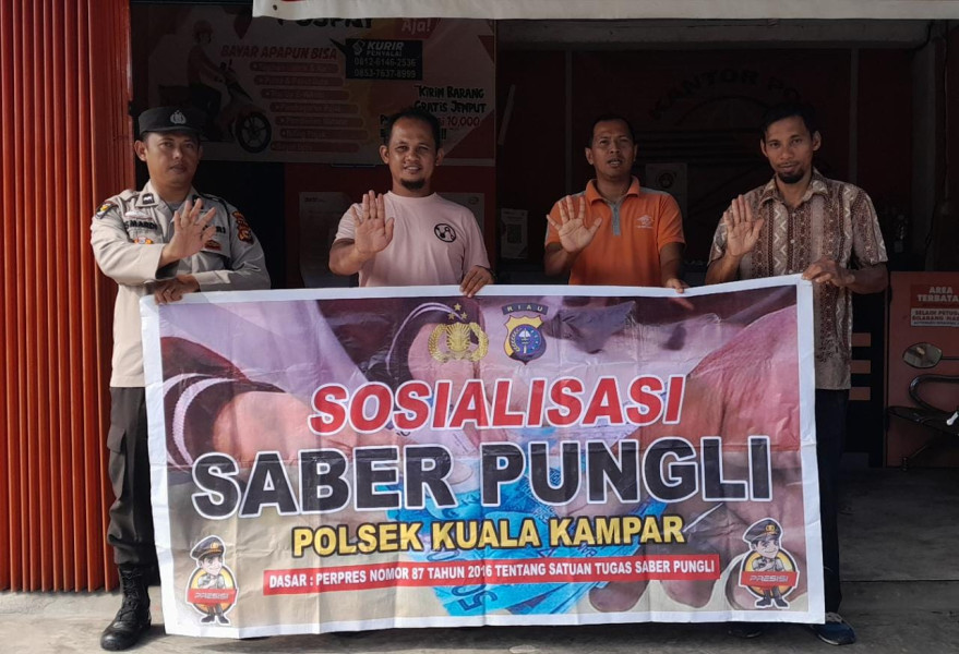Polsek Kuala Kampar  Sosialisasi  Saber Pungli Ke Petugas Kantor Pos