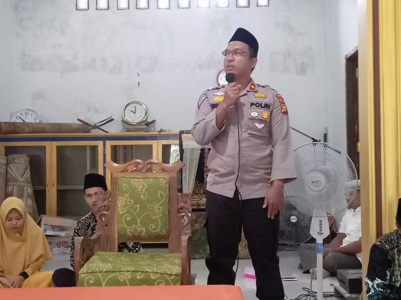 Sempena Peringatan Maulid Nabi Muhammad SAW Di Talang Jangkang, Kapolsek Kemuning Sampaikan Coolling System Pemilu Damai 