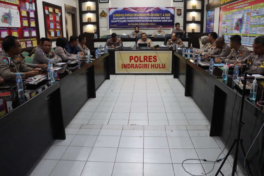 Supervisi Fungsi Keuangan, Tim  Bidkeu Polda Riau Sambangi Polres Inhu