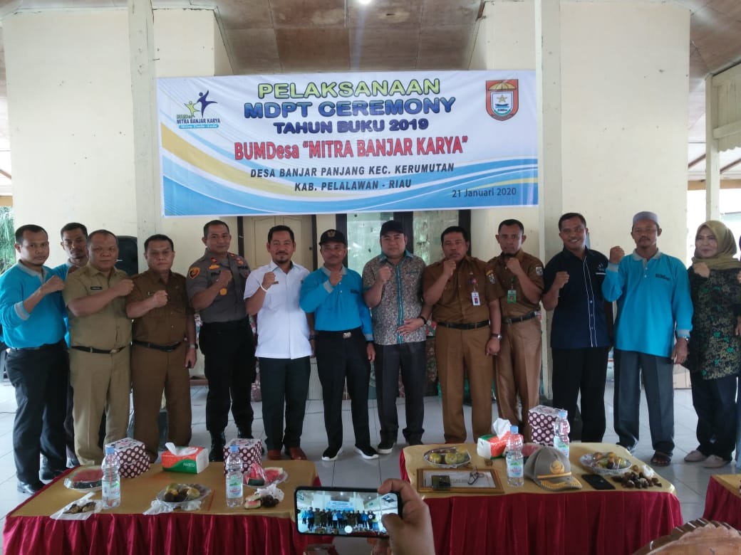 Ketua DPRD Pelalawan Hadiri Acara MDPT Ceremony Tahun Buku 2019 BUMDes Mitra Banjar Karya