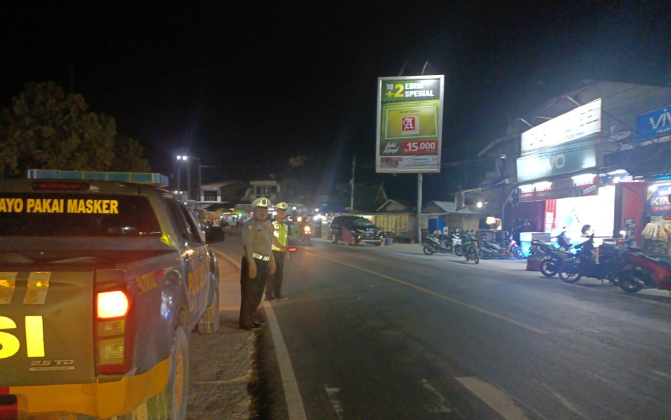 Antisipasi Pelanggaran, Laka Lantas dan C3 di Daerah Rawan, Unit Lantas Polsek Minas Giat Patroli Blue Light