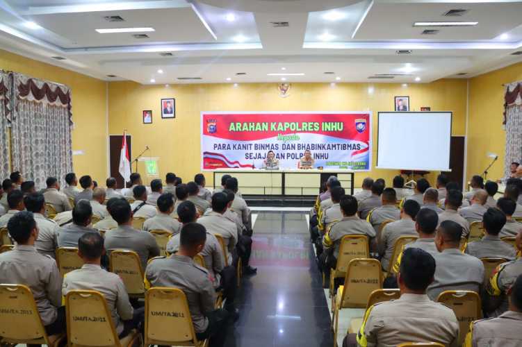 Kumpulkan Bhabinkamtibmas dan Kanit Binmas, Ini Penekanan Kapolres Inhu