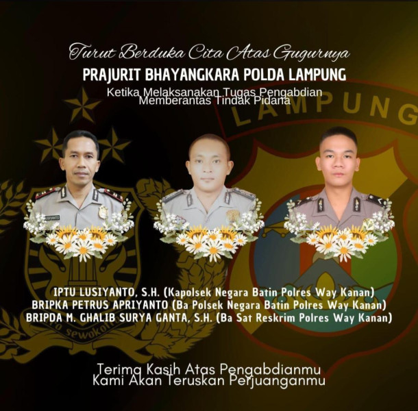 Penggerebekan Sabung Ayam di Way Kanan Berujung Tragis, Tiga Polisi Gugur Ditembak OTK