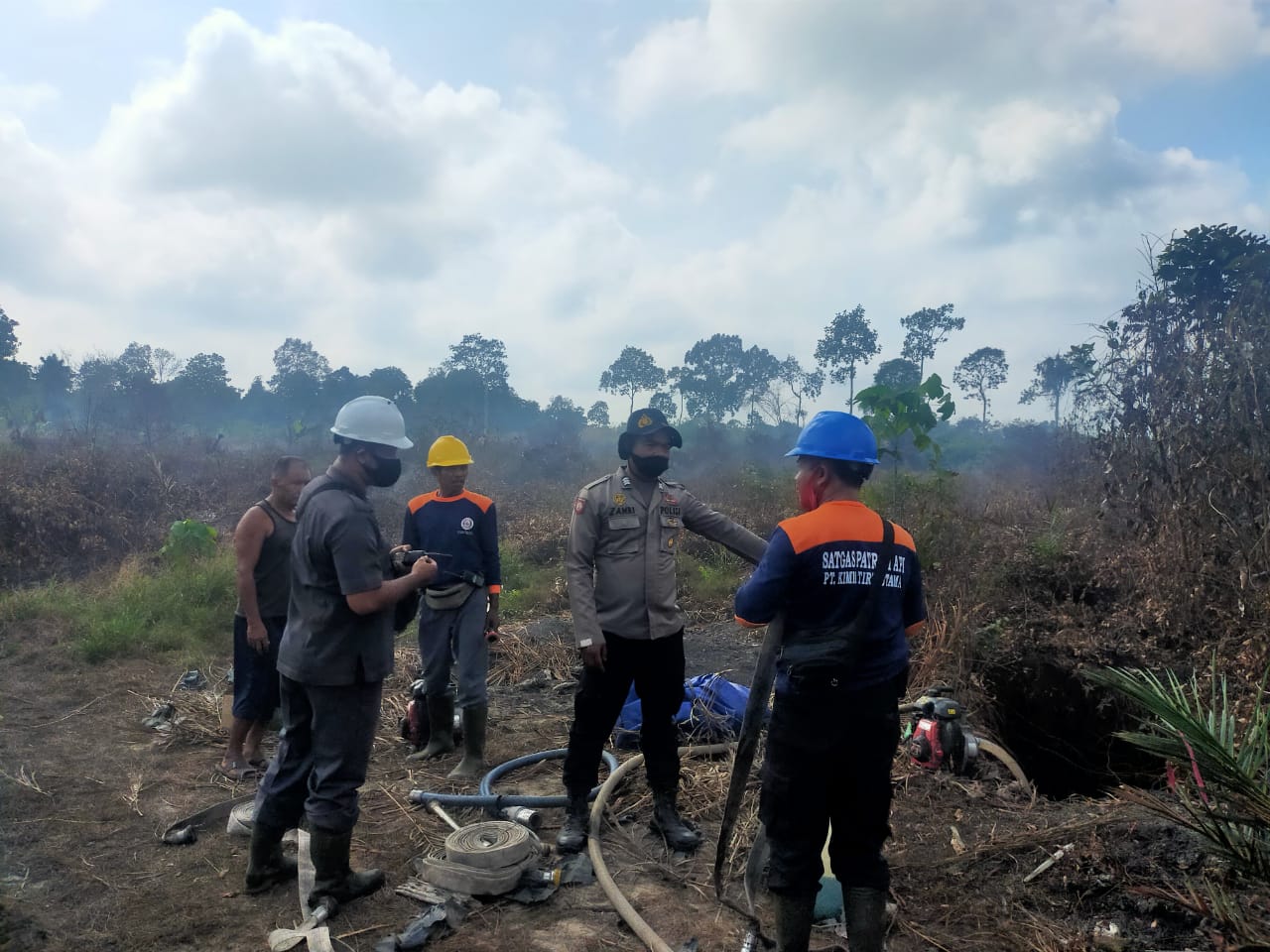 Kebun Warga Minas Ditemukan Terbakar Saat Patroli Bhabinkamtibmas & MPA di Koto Gasib