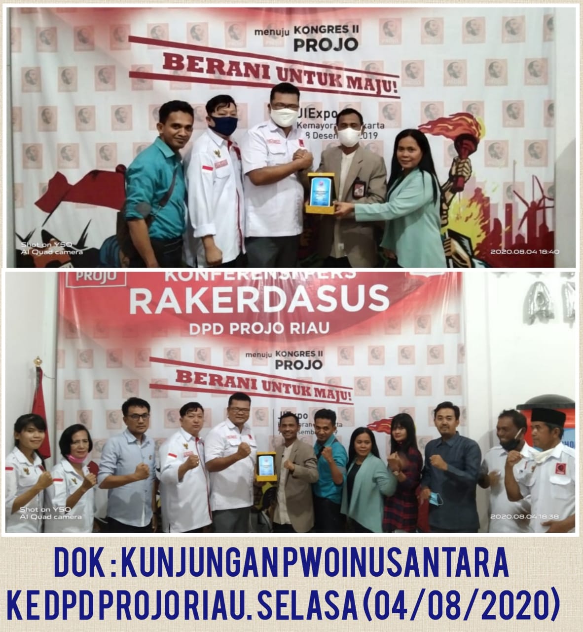 Kunjungan Balasan PWOINusantara ke Kantor Sekretariat DPD PROJO Riau