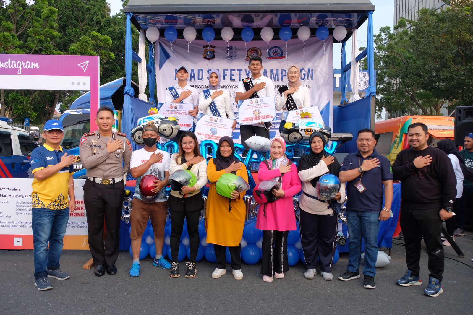 Antusias Warga Ikuti Road Safety Campaign 2022 Ditlantas Polda Riau di Car Free Day