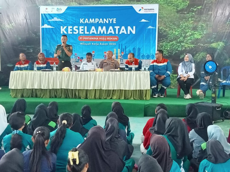 Danramil Minas Kapten Arh Agus Wanto Hadiri Kegiatan Program Keselamatan Kerja Oleh PT PHR di SMKN 1 Minas 