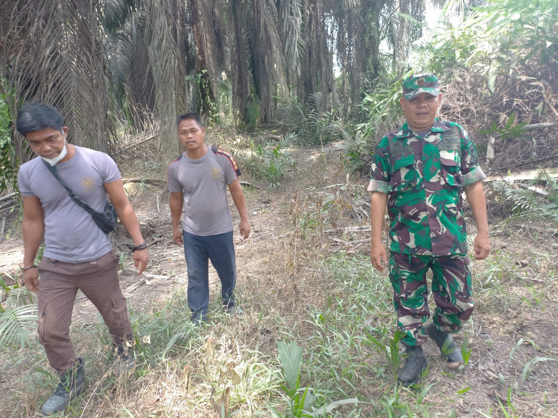 Serka Afrisal Bersama Warga Kampung Maredan, Patroli Gabungan Untuk Cegah Karhutla