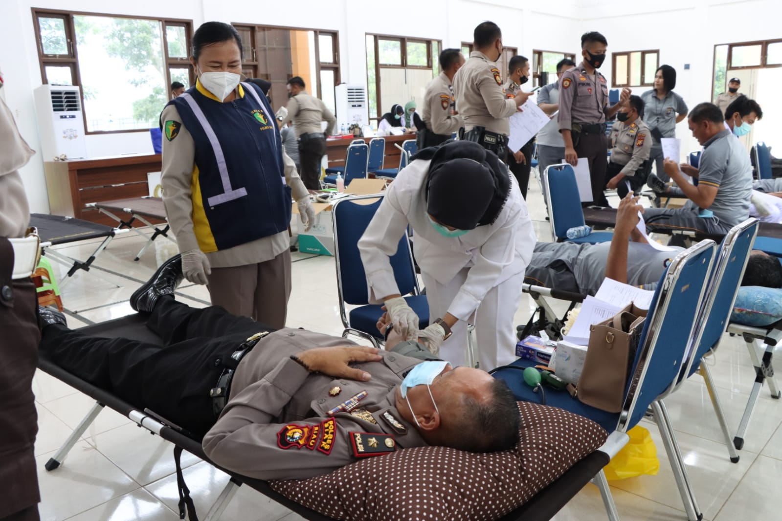 Sambut Hari Bhayangkara Ke-76 Polres Siak Kembali Adakan Giat Donor Darah