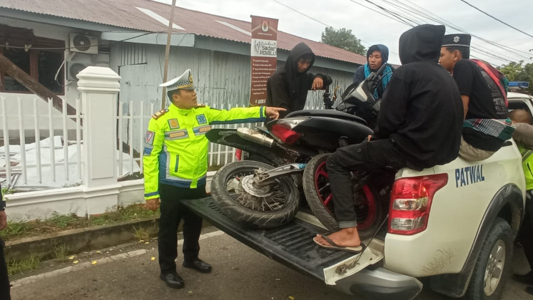 Aksi Balap Liar Meresahkan Dibulan Ramadhan, Satlantas Polres Inhil Lakukan Patroli