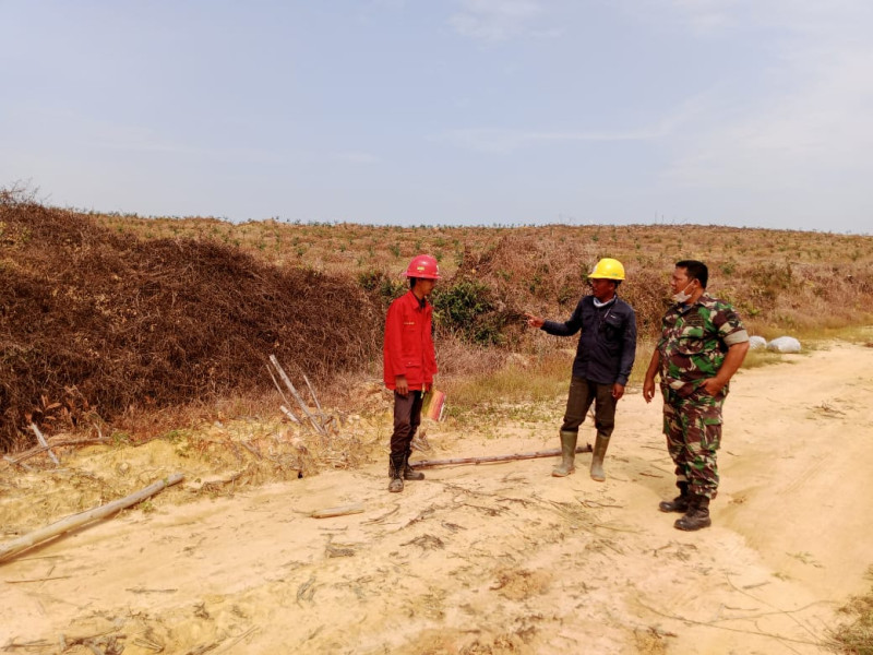 Babinsa Koramil 03/Minas Patroli Rutin di Muara Bungkal, Situasi Karhutla Terkendali