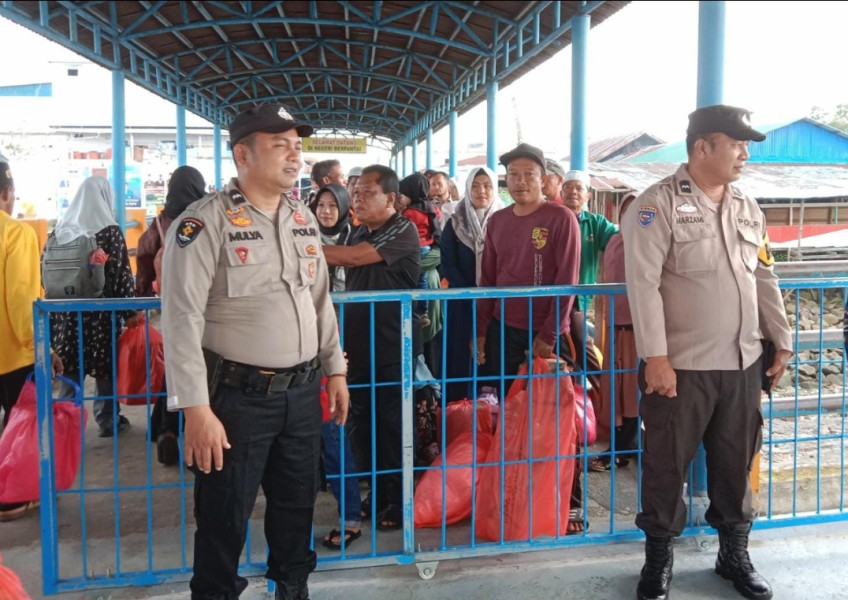 Polsek Kuala Kampar  Pengamanan & Antisipasi  TPPO  Di Pelabuhan Teluk Dalam
