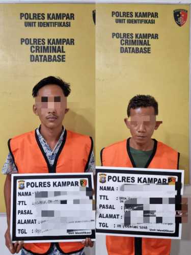 Dua Pelaku Pertambangan Ilegal Diringkus Satreskrim Polres Kampar