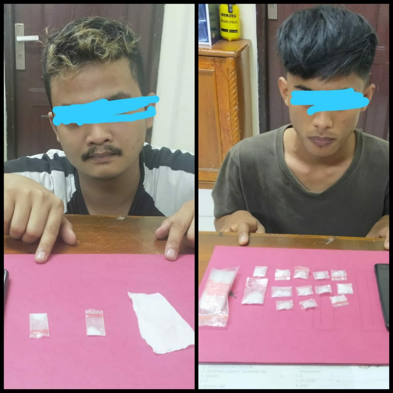 Polres Siak Kembali Amankan 2 Pria Penyalahgunaan Narkoba Jenis Shabu di Tualang