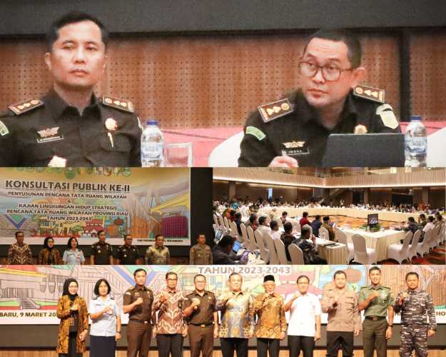 Asisten Intelijen dan Asisten Pidana Khusus Kejati Riau Hadiri Kegiatan Konsultasi Publik Ke- II Penyusunan RTRW dan KLHS RTRW Riau Tahun 2023 - 2043