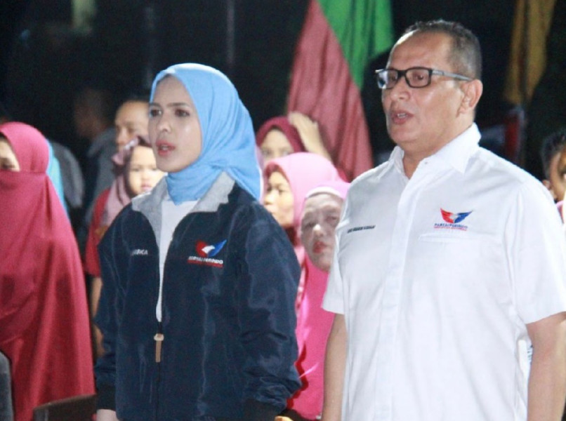 Politisi Perempuan Wan Aniska Ariyati Bersama Ketua DPW Perindo Riau Hadiri Puncak Peringatan HUT RI Ke-78 di Marpoyan Damai
