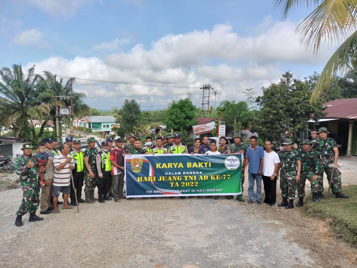 Peringati Hari Juang Kartika TNI AD ke-77, Koramil 03/Minas Gelar Karya Bhakti