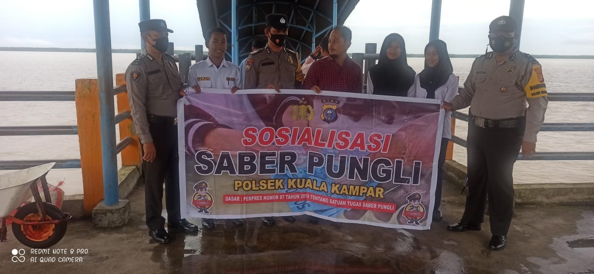 Polsek Kuala Kampar Kembali Sosialisasi  Satgas Saber Pungli  Di Pelabuhan 