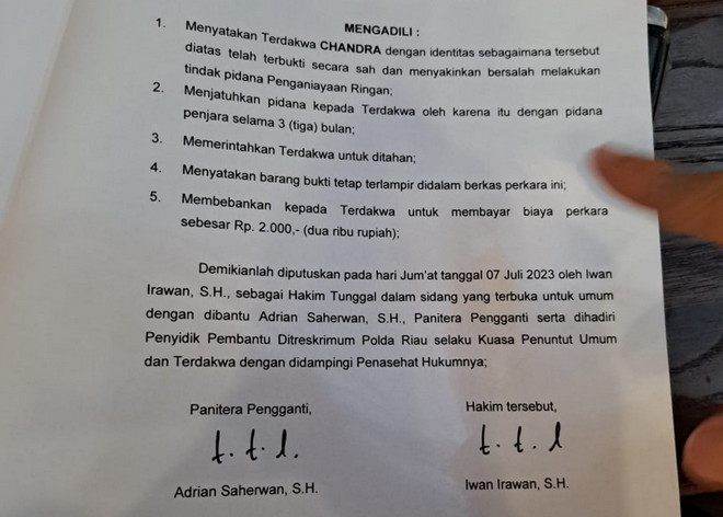 Polda Riau Dikritik Terkait Lambatnya Eksekusi Chandra Alias Aguan