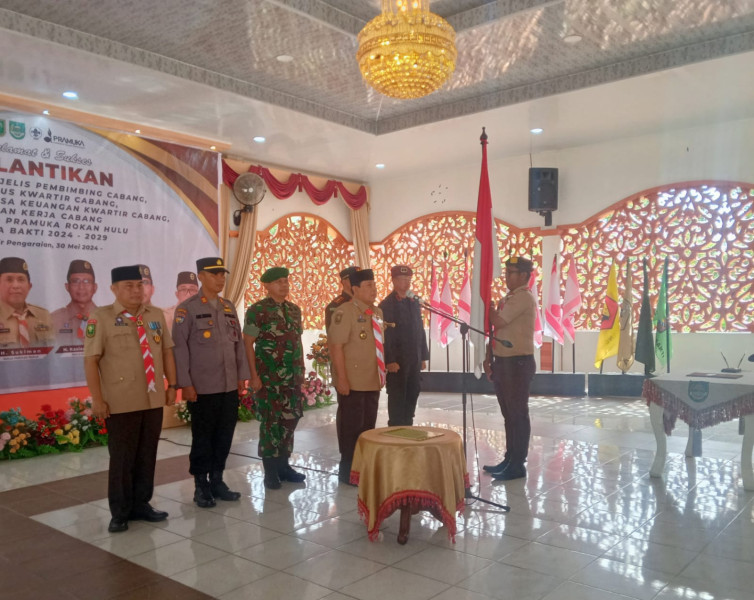 Bupati Rokan Hulu H. Sukiman Lantik Pengurus Pramuka Masa Bakti 2024-2029
