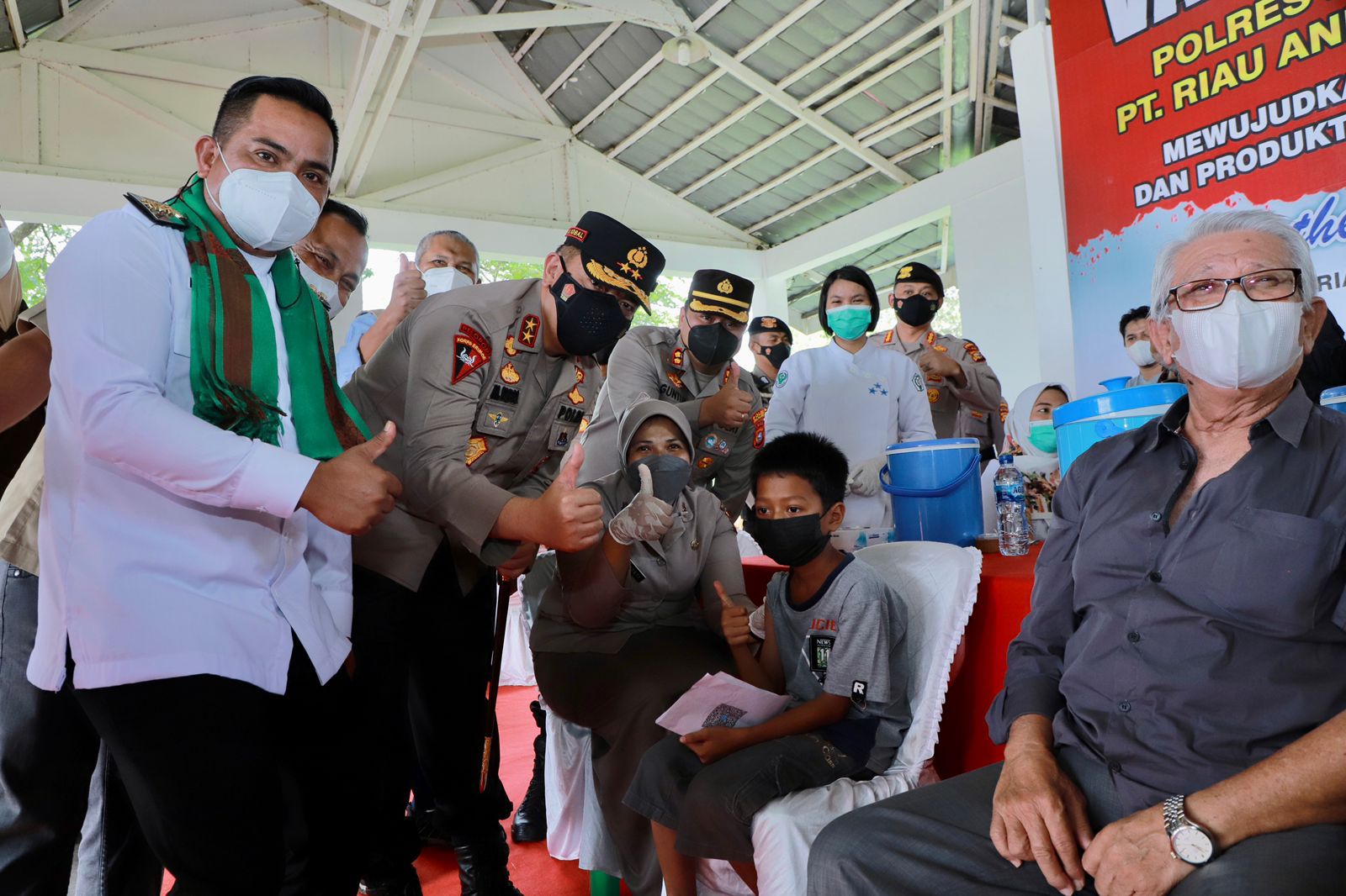 Kapolda Kunjungi PT RAPP,  Apresiasi Capaian Vaksinasi Kabupaten Pelalawan