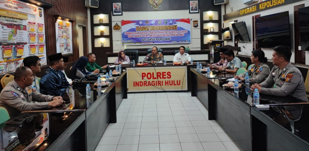 Pembentukan Sekolah Percontohan Tertib Lalu Lintas, Kasat Lantas Polres Inhu Pimpin Rakor