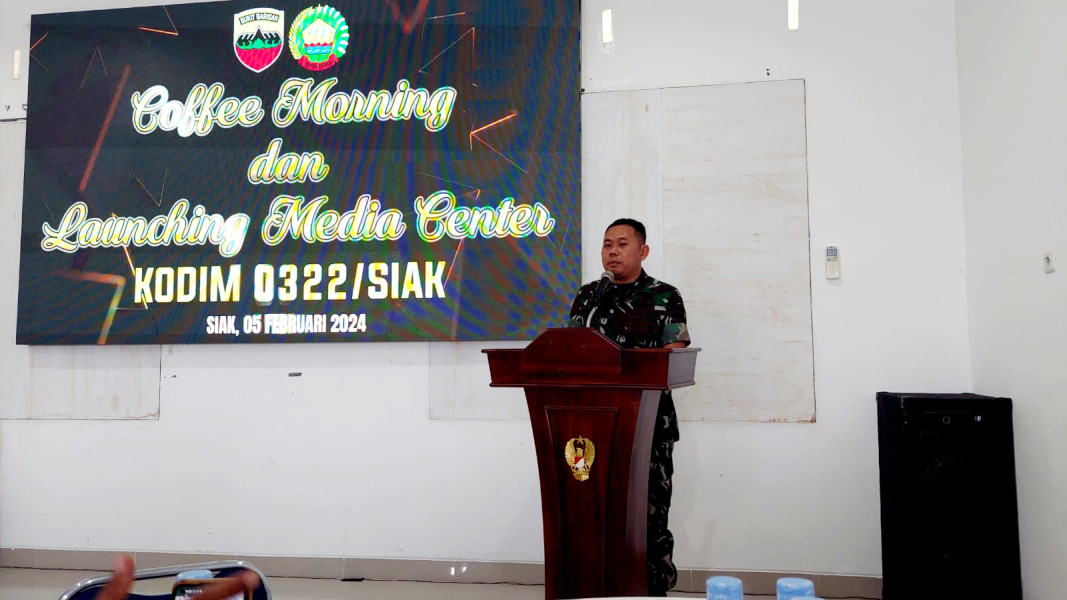 Gelar Coffee Morning dan Launching Media Center Kodim 0322/Siak Bersama Wartawan, Letkol Arh. Riyanto : Saya Tidak Anti Keritik