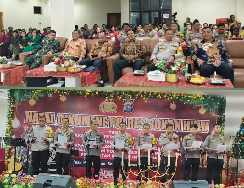 Perayaan Natal Oikumene Polres Rohul 2024, Hadirkan Pesan Perdamaian & Semangat Melayani