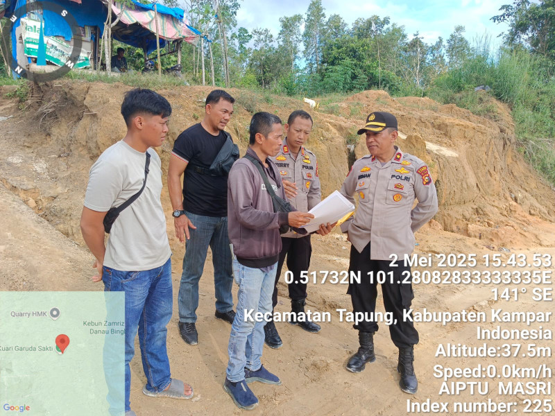 Polsek Tapung Telusuri Informasi Tambang Pasir Ilegal, Temukan Aktivitas Pertambangan Berizin Milik PT Hamka Maju Karya