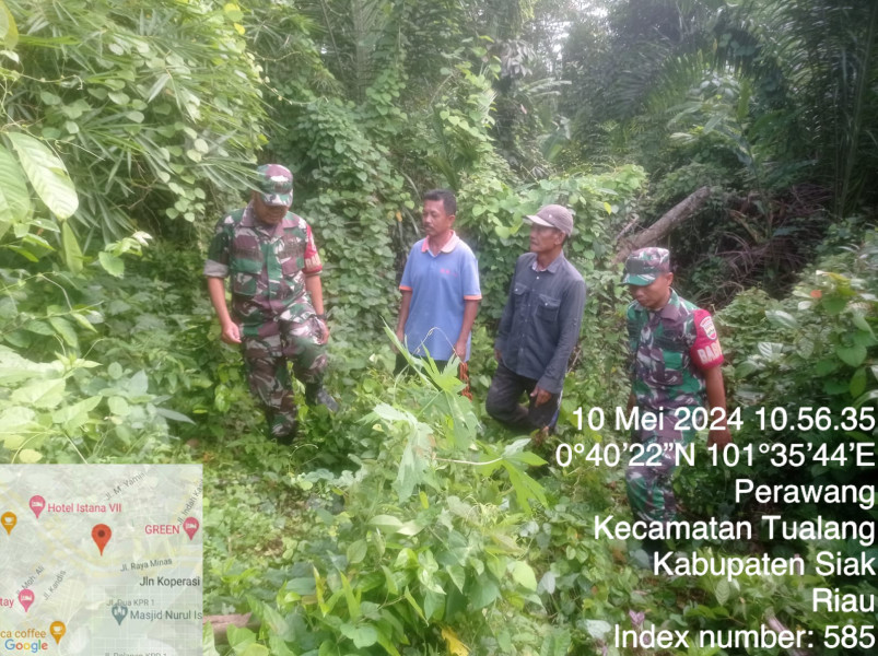 Babinsa Serka Afrisal Bersama Kopda L.Sigalingging, Ajak Warga Binaan Patroli Gabungan Rutin Untuk Antisipasi Karhutla