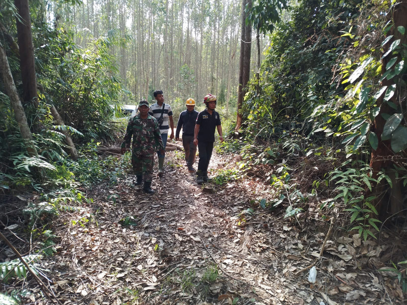 Serma Benriyadi Bersama Masyarakat Kampung Lubuk Umbut Patroli Guna Antisipasi Kebakaran Hutan Dan Lahan