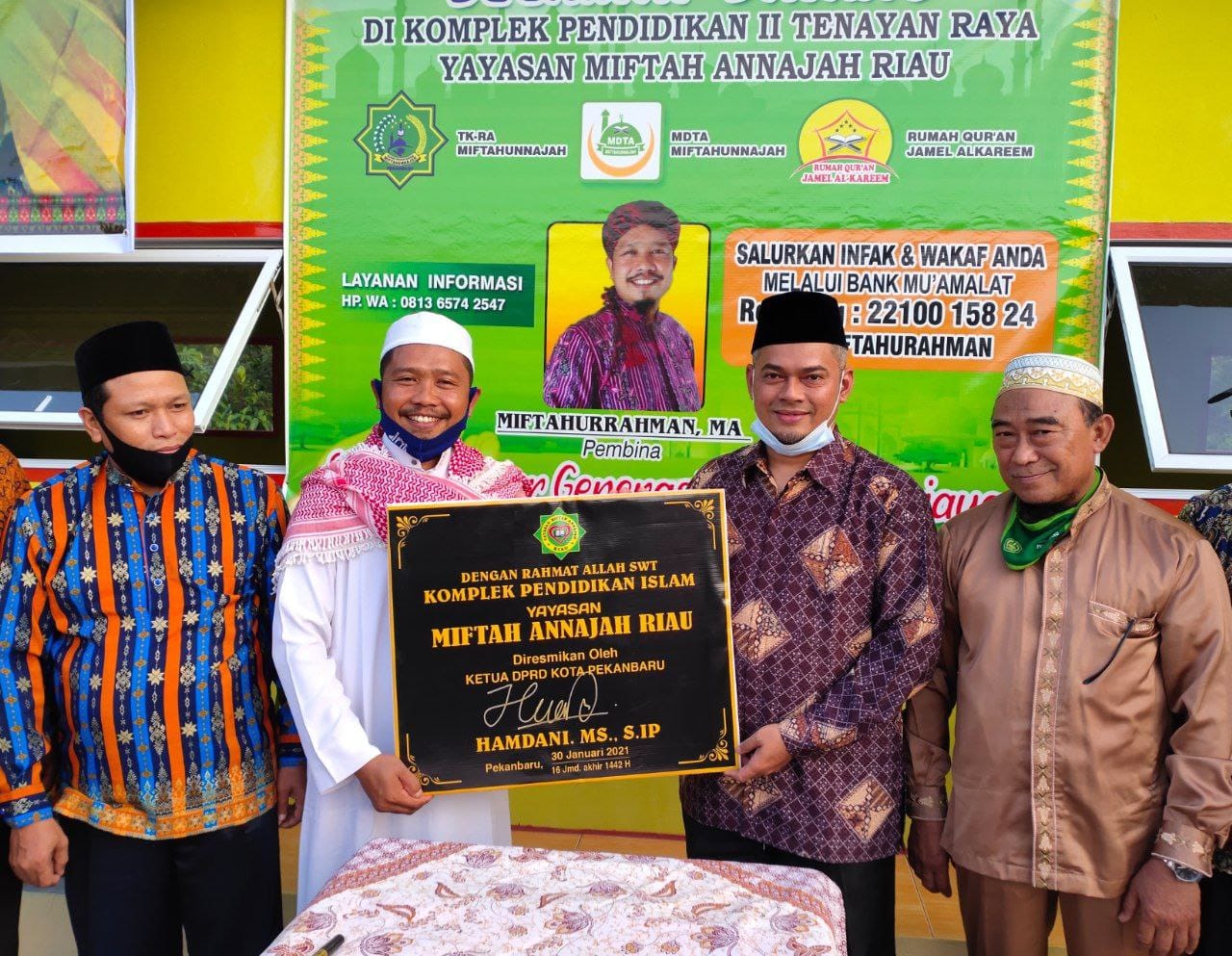 Komplek Pendidikan Islam Yayasan Miftah Annajah Riau Diresmikan Hamdani
