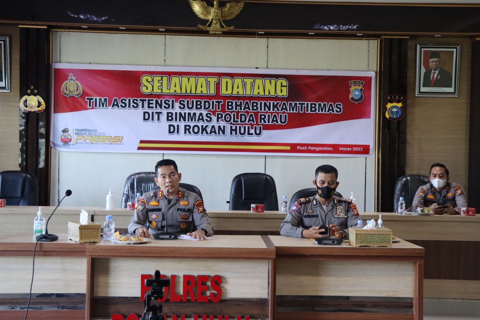Polres Rohul Terima Supervisi Dan Asistensi Fungsi Bhabinkantibmas Dari Ditbimas Polda Riau