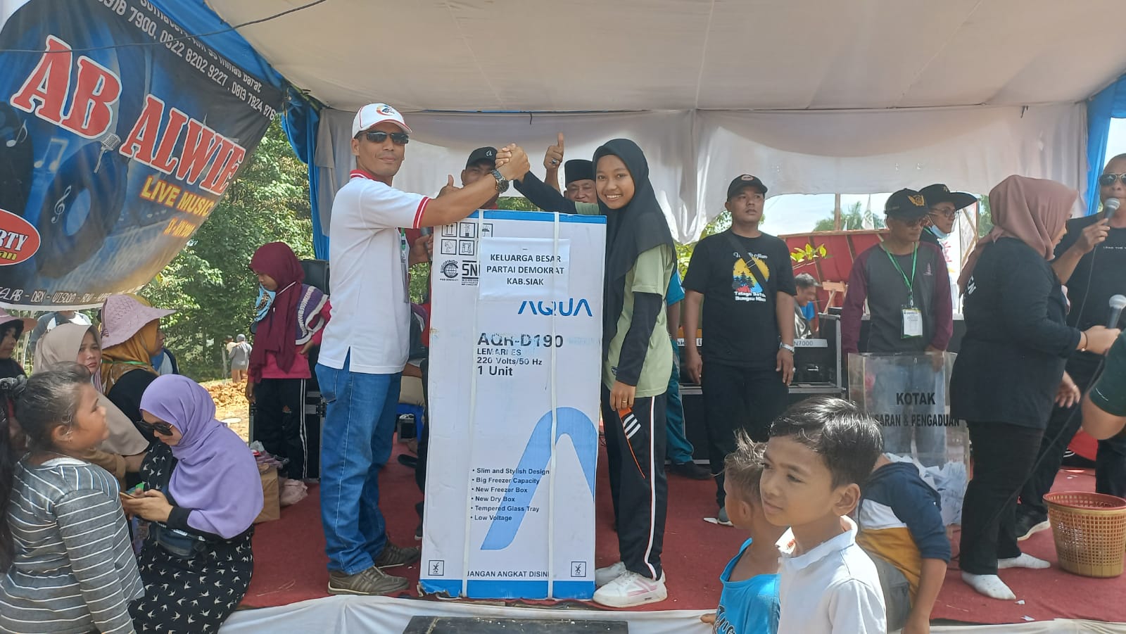 DPC Demokrat Siak Berpartisipasi Sumbangkan Hadiah Utama Dalam Perayaan HUT Kec.Minas Ke-27