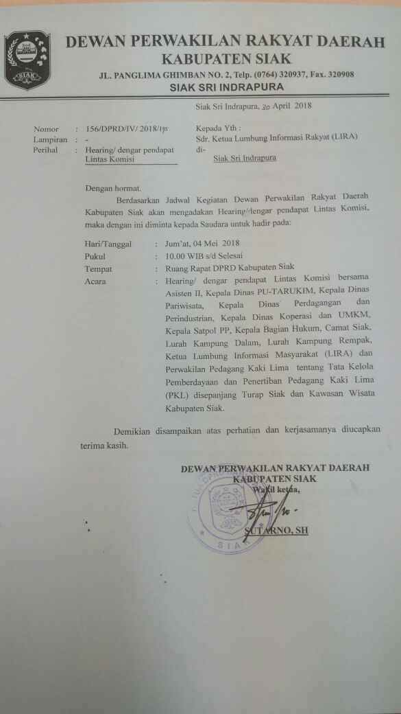 Besok Hearing Lintas Komisi Terkait Penggusuran PKL di Turap Siak