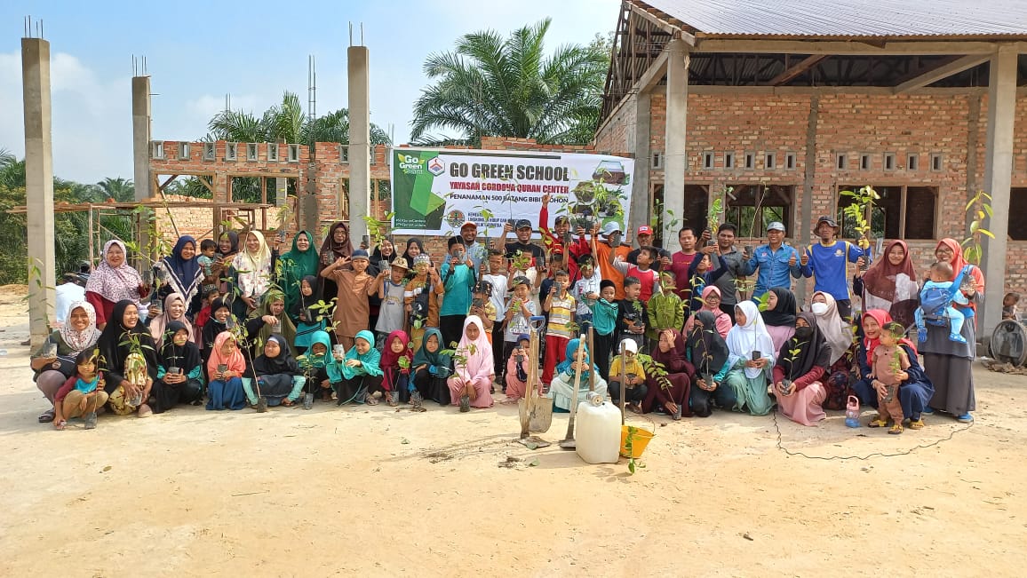 Go Green School, Yayasan Cordova Quran Center Minas Tanam 500 Pohon Dari BPDASHL Indragiri Rokan