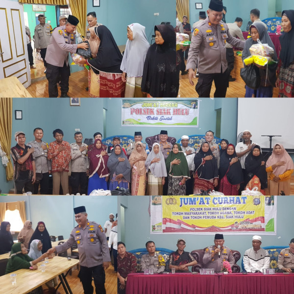 Polsek Siak Hulu Gelar Jumat Curhat dan Berikan Bantuan Kepada Keluarga Tertimpa Musibah, Tunjukkan Kepedulian Tinggi