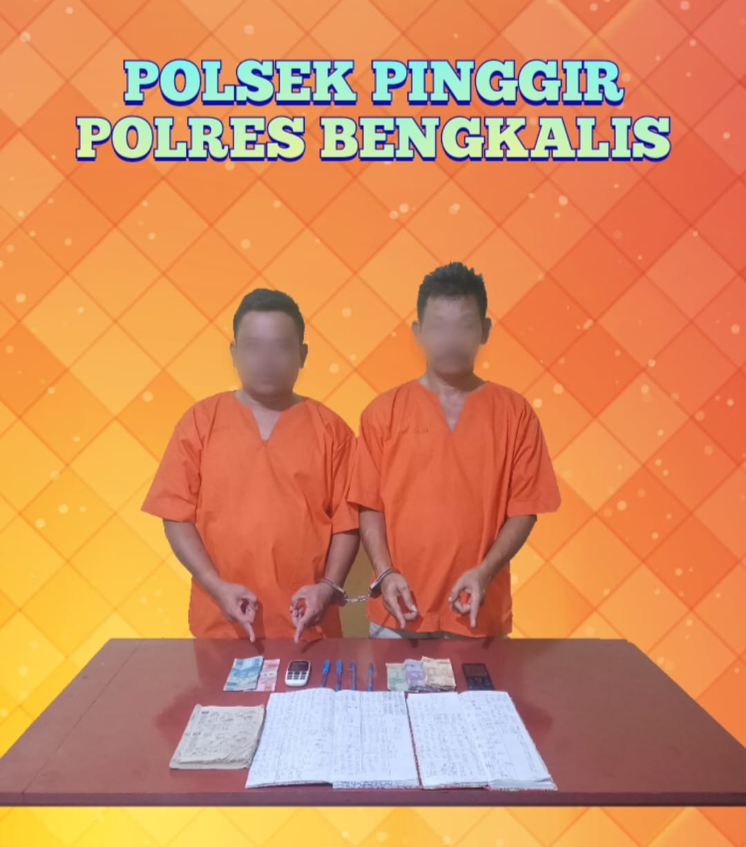 Terlibat Penjualan Judi Togel 2 Pria Diamankan Opsnal Polsek Pinggir
