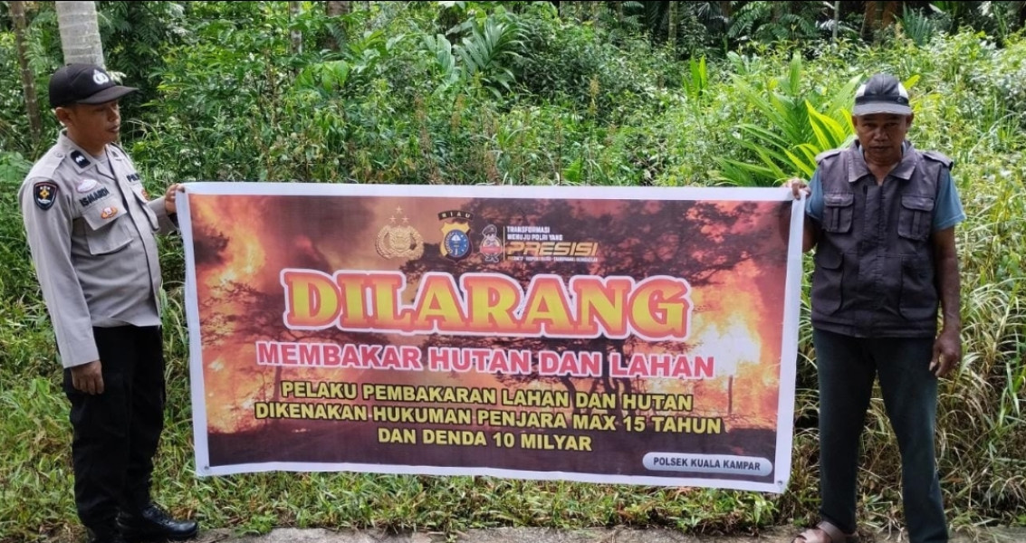 HUT  Bhayangkara ke -77, Personil Kuala Kampar Patroli Cegah Karhutla