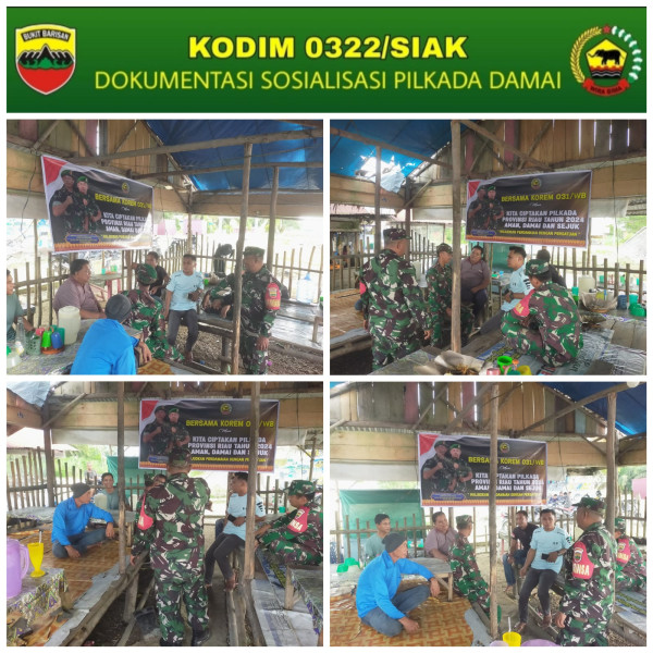 Danpos Sungai Mandau Dan Babinsa Giat Sosialisasi Pilkada Damai di Puskesmas Sungai Mandau